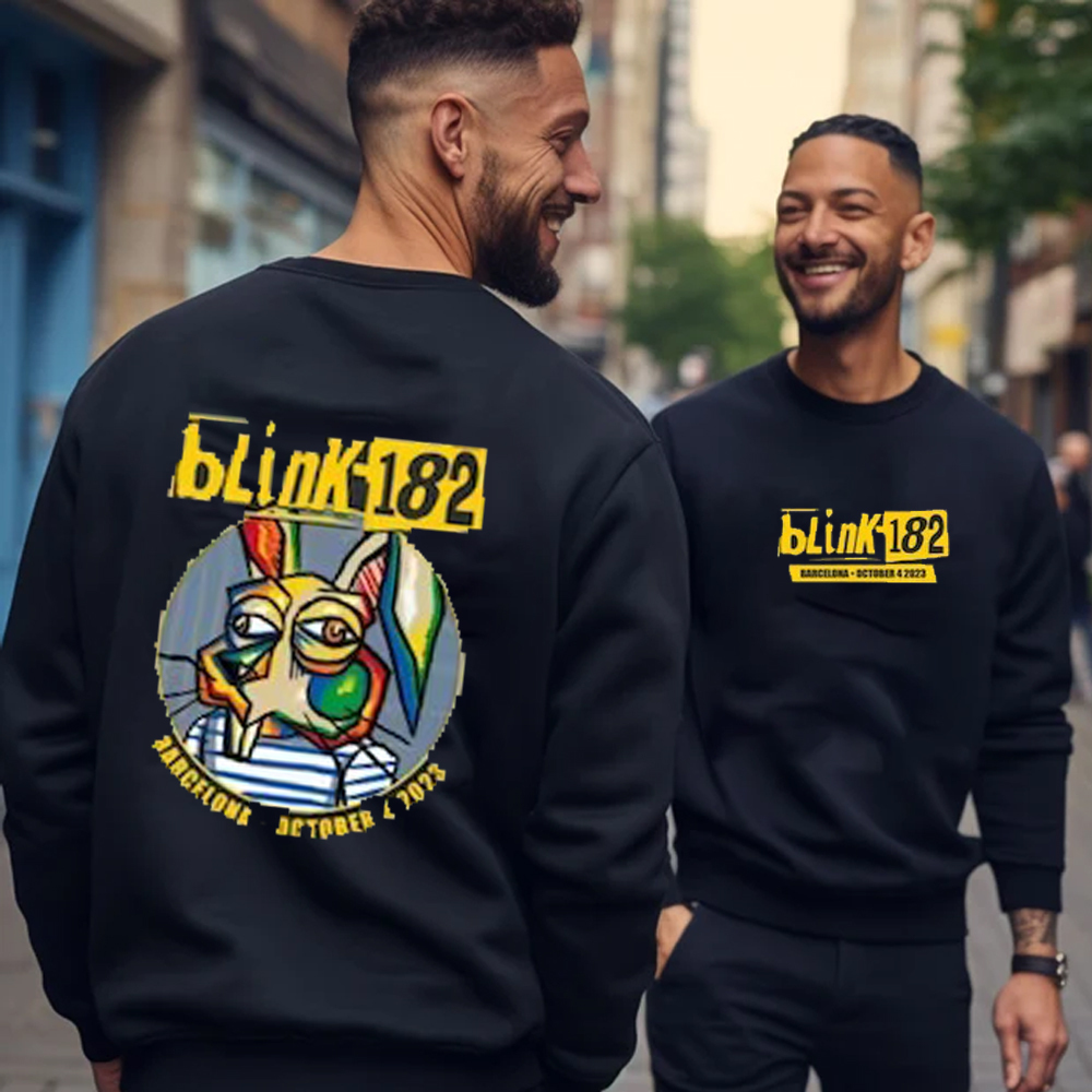 Blink-182 October 4, 2023 Barcelona Spain Tour  Sweatshirt 2 Sided